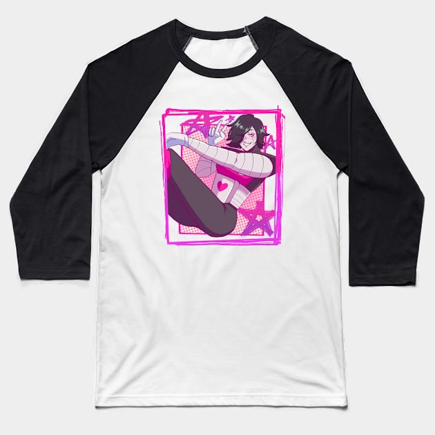 Mettaton :) Baseball T-Shirt by trashbagel 